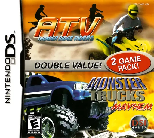 2 Game Pack! - Monster Trucks Mayhem + ATV - Thunder Ridge Riders (USA)